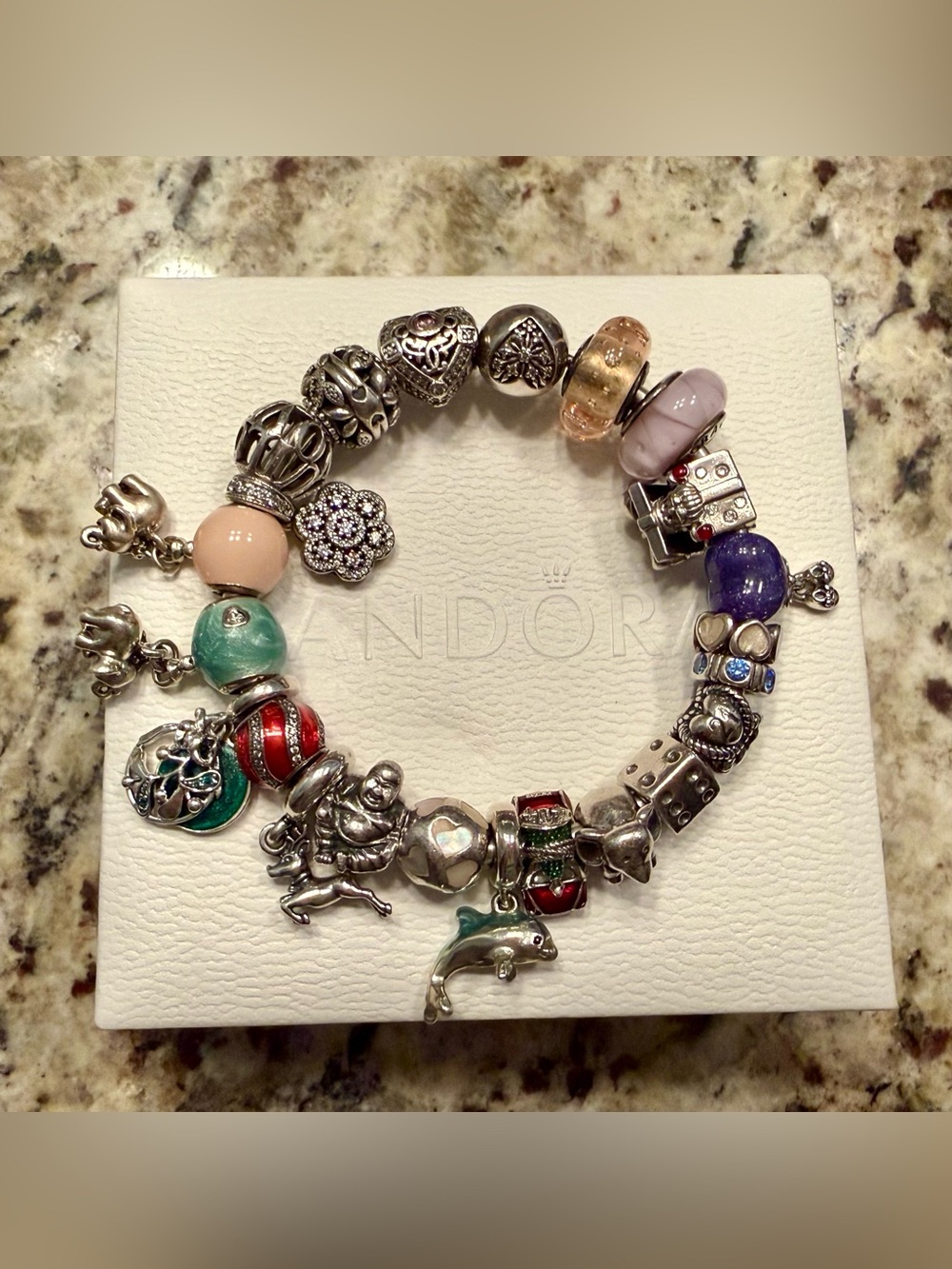 Pandora Bangle Charm Bracelet Retired